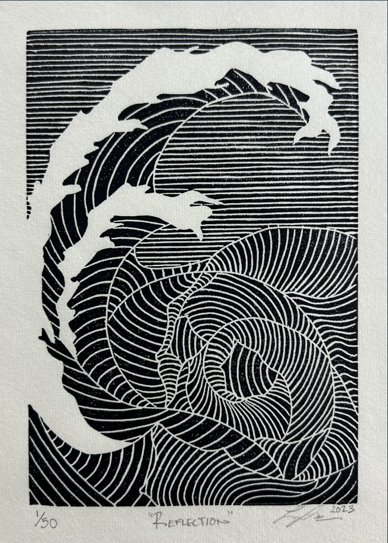 Reflections - Handmade Block Print - Wall Art